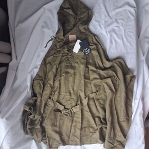 Chaser Olive Hooded Top with Lace-Up Detail